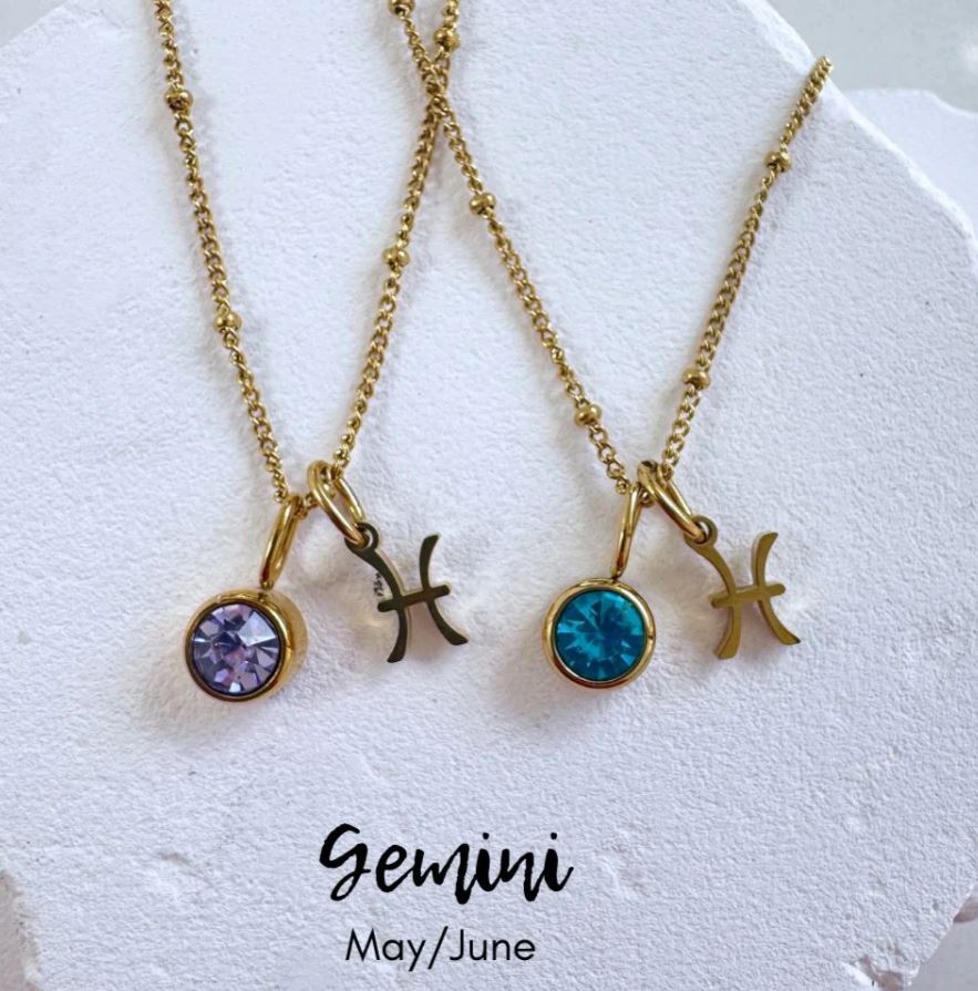 Birthstone Zodiac Necklace by BLC