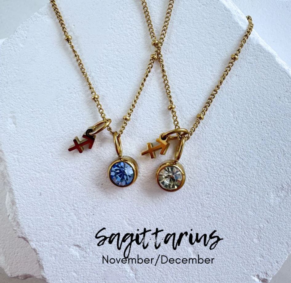 Birthstone Zodiac Necklace by BLC