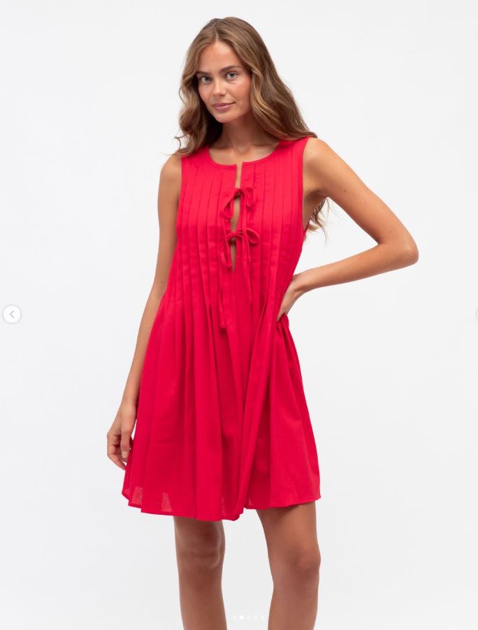 Pleat Mini Dress by Paper Heart
