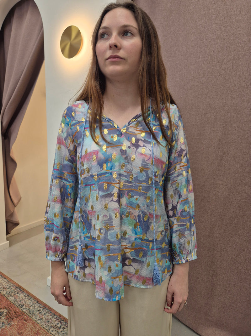 Sandra Foil Blouse by Cindy & Sami