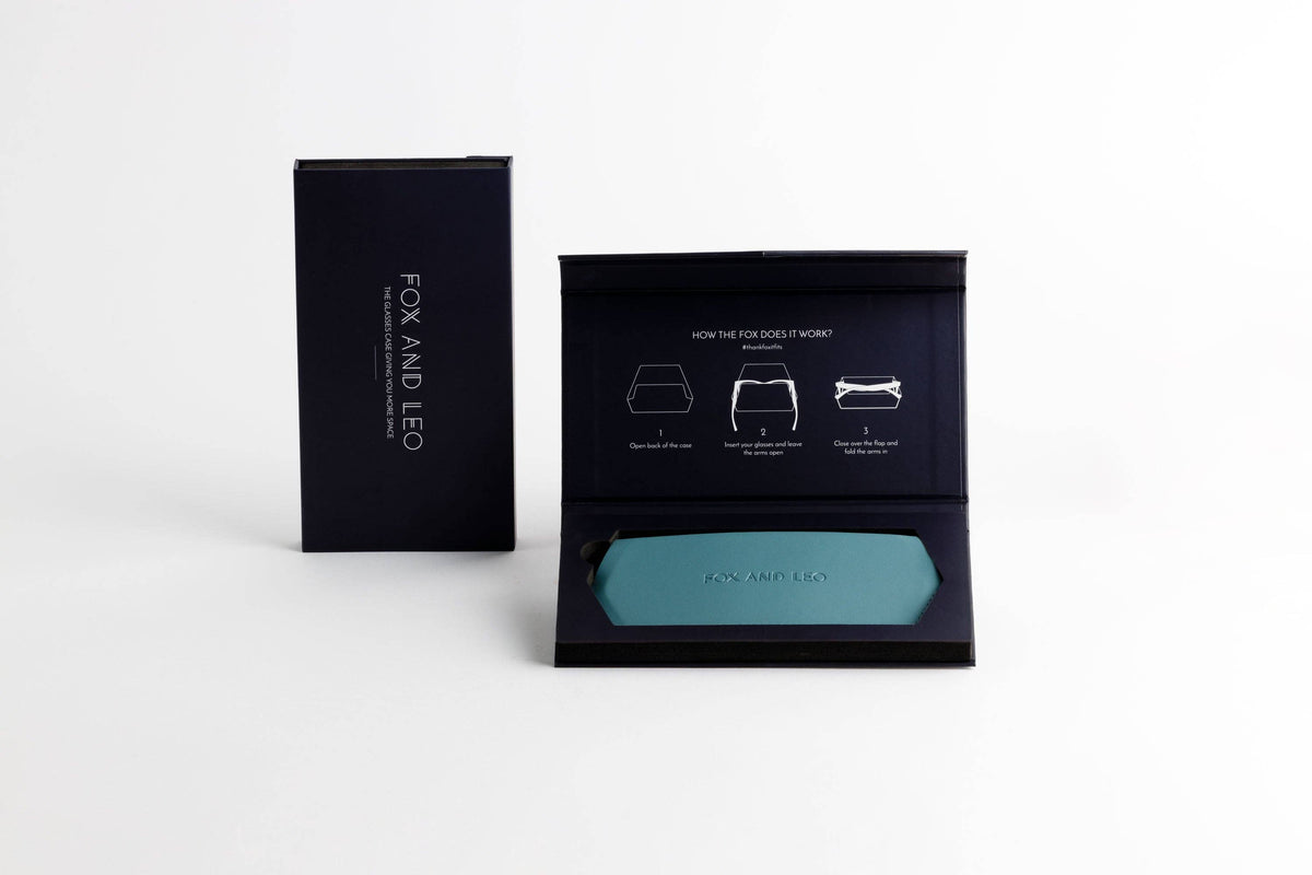 Fox and Leo Glasses Case - Teal