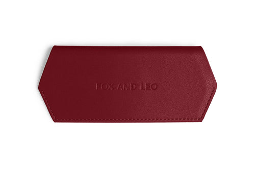 Fox and Leo Glasses Case - Burgundy