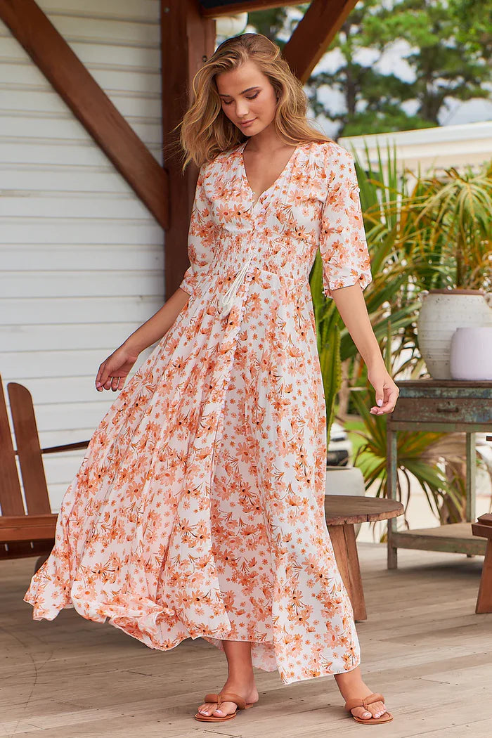 Apricot Prairie Print Indiana Maxi by Jaase