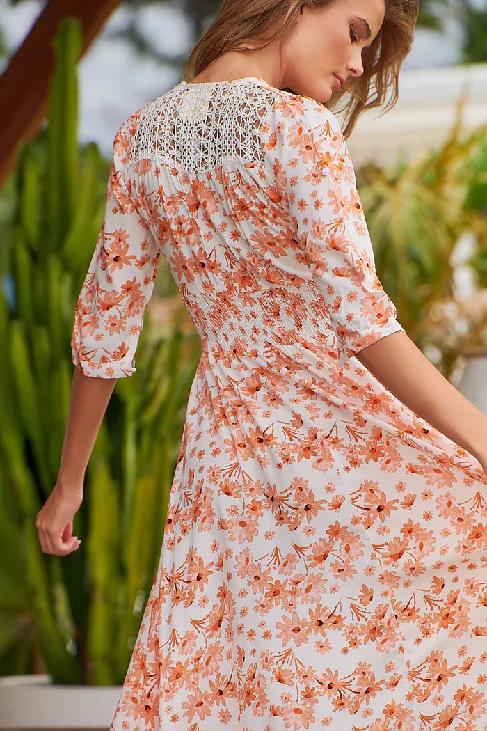 Apricot Prairie Print Indiana Maxi by Jaase