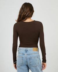 Atlas Long Sleeve Top Chocolate by Silent Theory