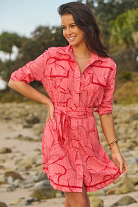 Rosella Print Beverly Shirt Dress by Jaase