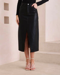 Bianca Midi Faux Leather Skirt