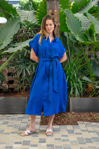 Carlson Dress Blue by Boho