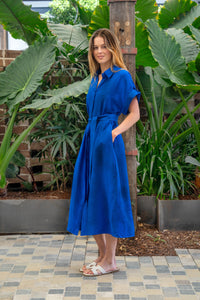 Carlson Dress Blue by Boho