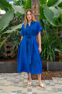 Carlson Dress Blue by Boho
