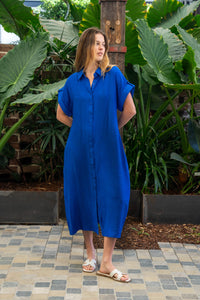 Carlson Dress Blue by Boho