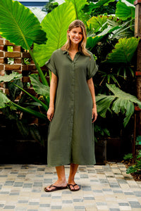 Carlson Dress Moss by Boho