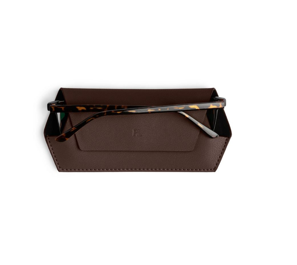 Fox and Leo Glasses Case - Chocolate