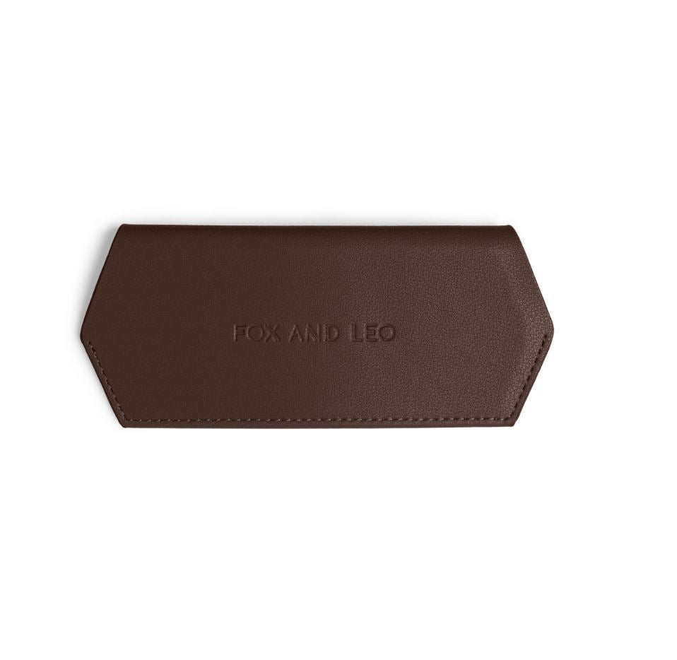 Fox and Leo Glasses Case - Chocolate