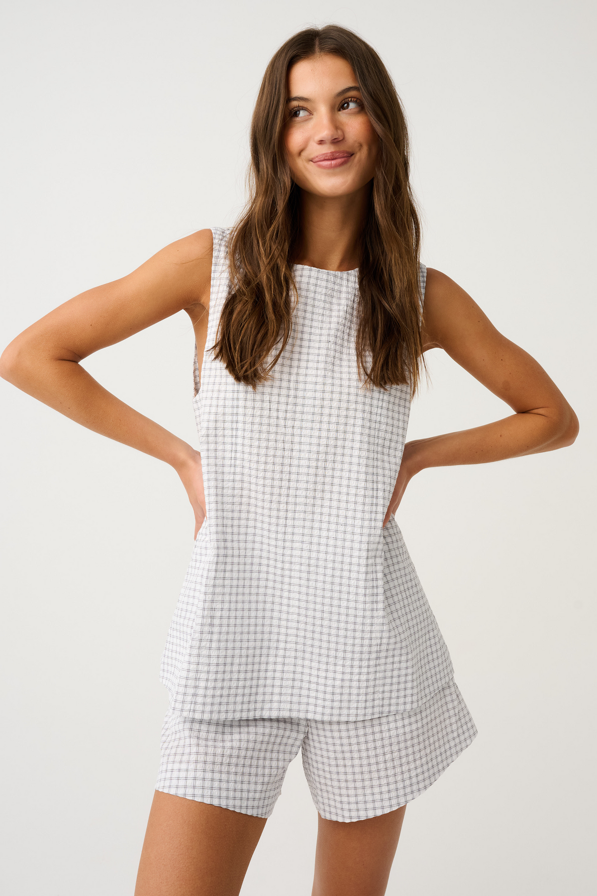 Gia Top-White Check by CARTEL & WILLOW