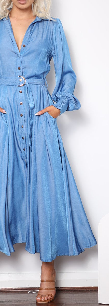 Azure Shirt Dress