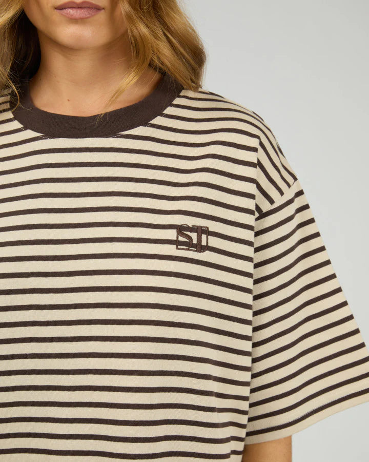 Choco Striped Luxe Tee by Silent Theory