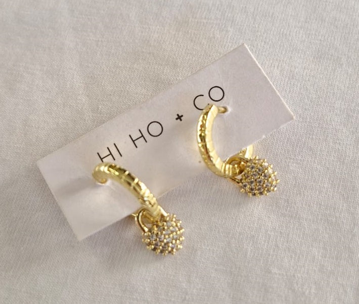Heart Drop Hoops (Gold) by Hi Ho + Co