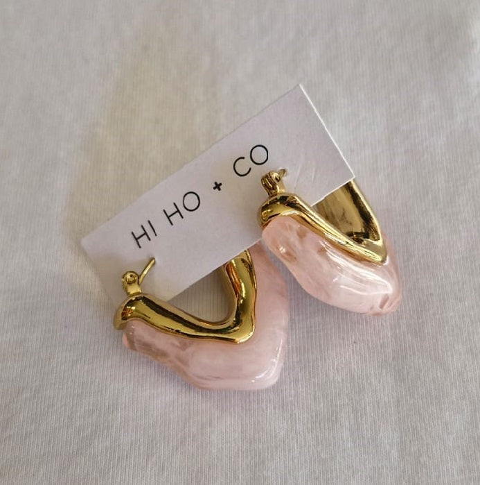 Blush Wave Hoops by Hi Ho + Co