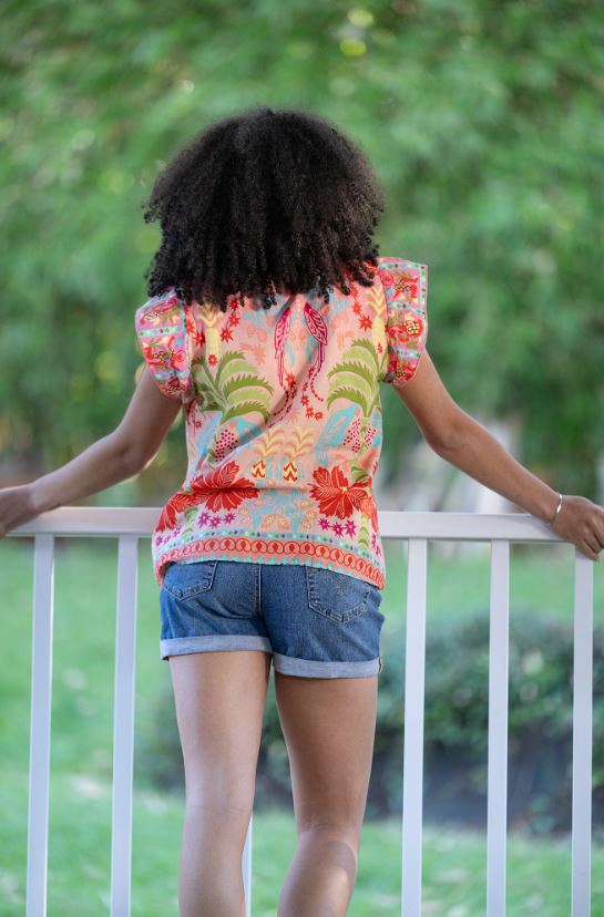 Hibiscus Square Neck Top by Cienna