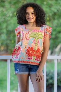 Hibiscus Square Neck Top by Cienna