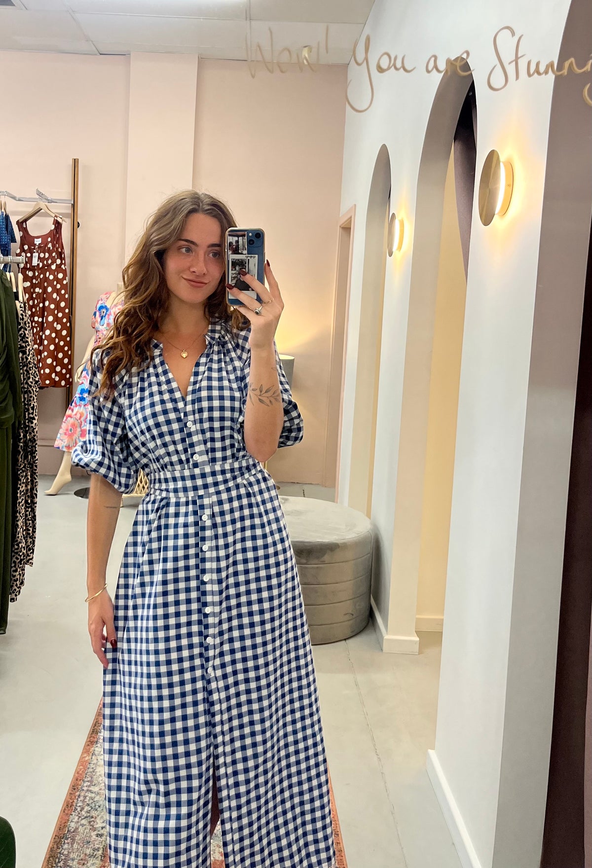Gingham Shirt Dress by Kiki Luxe