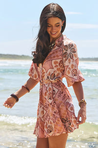 Tahitian Print Inka Mini Dress by Jaase