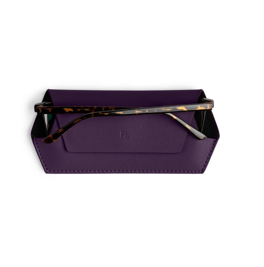 Fox and Leo Glasses Case - Mulberry