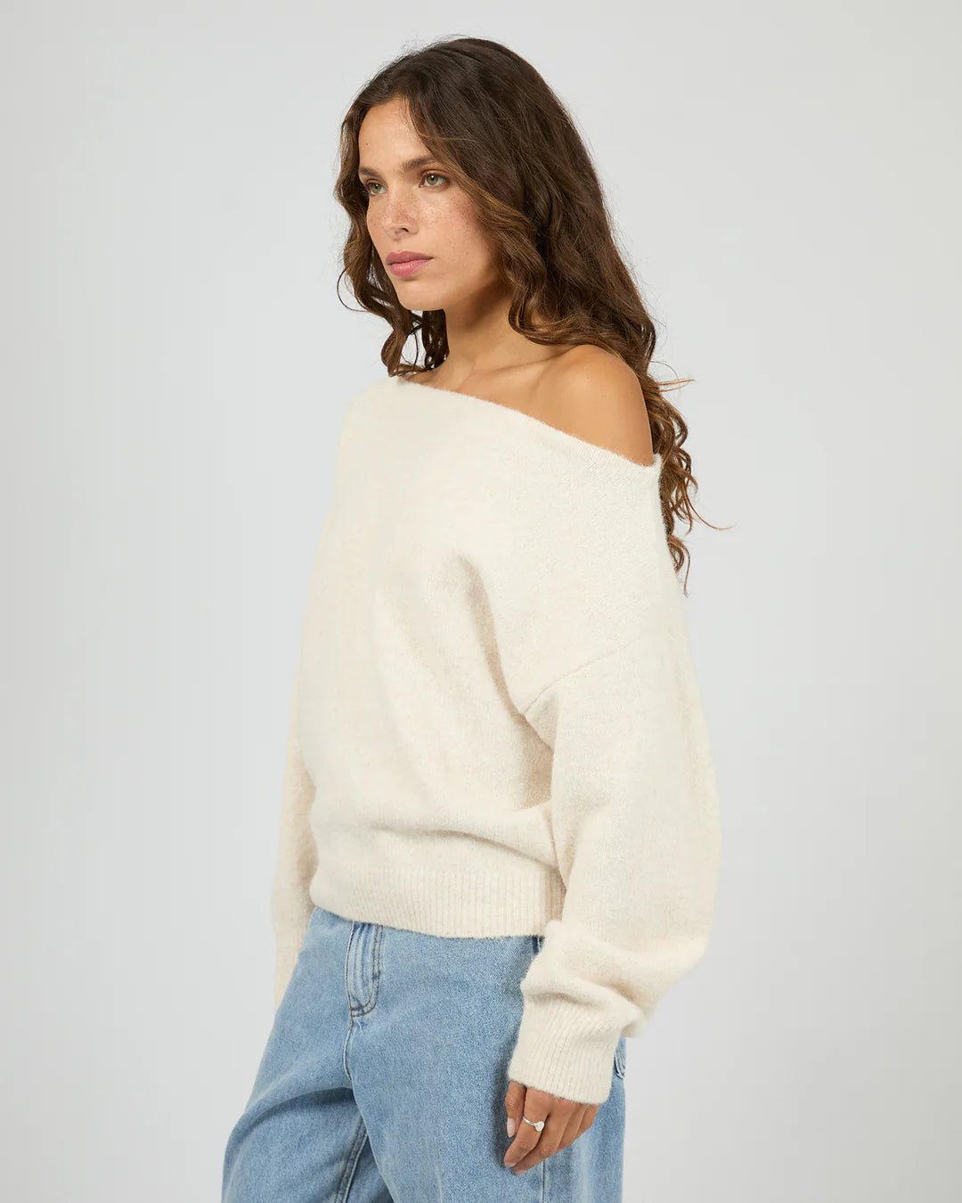 Off Shoulder Oat Knit