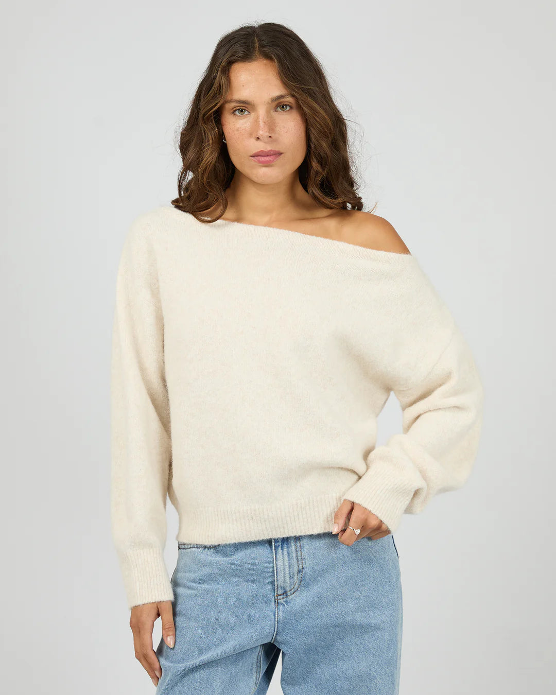 Off Shoulder Oat Knit