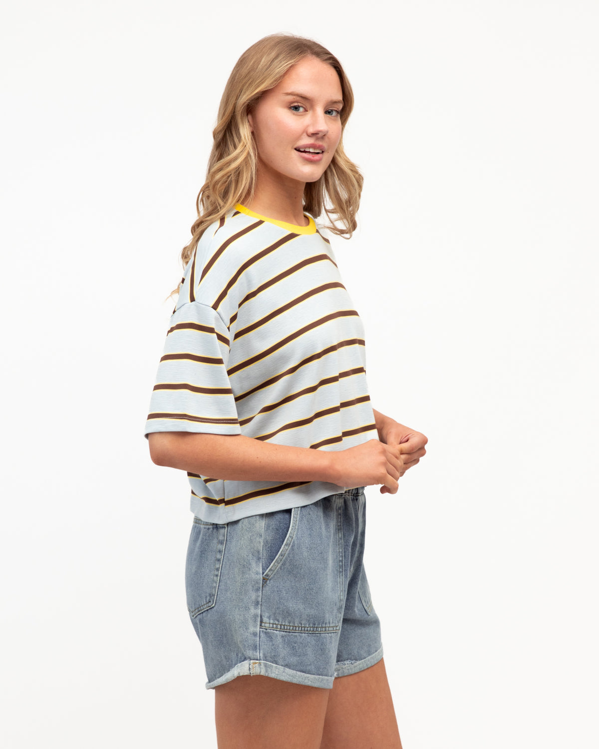 Joyce Stripe Crop Tee