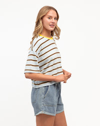 Joyce Stripe Crop Tee