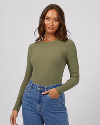 Ribbed Long Sleeve Top by Silent Theory