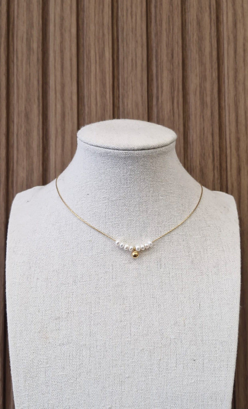 Pearl Charm Gold Necklace