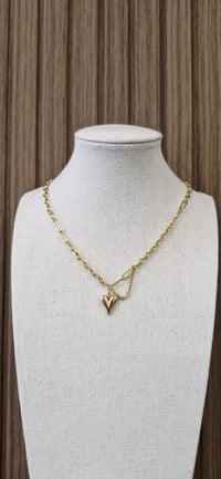 The Amelie Mixed Chain Heart Necklace