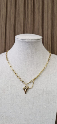 The Amelie Mixed Chain Heart Necklace