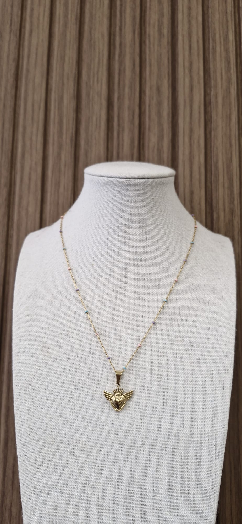 Evangeline Winged Sacred Heart Necklace