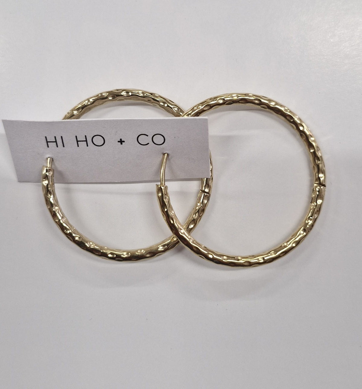 Solace Textured Gold Hoops by Hi Ho + Co