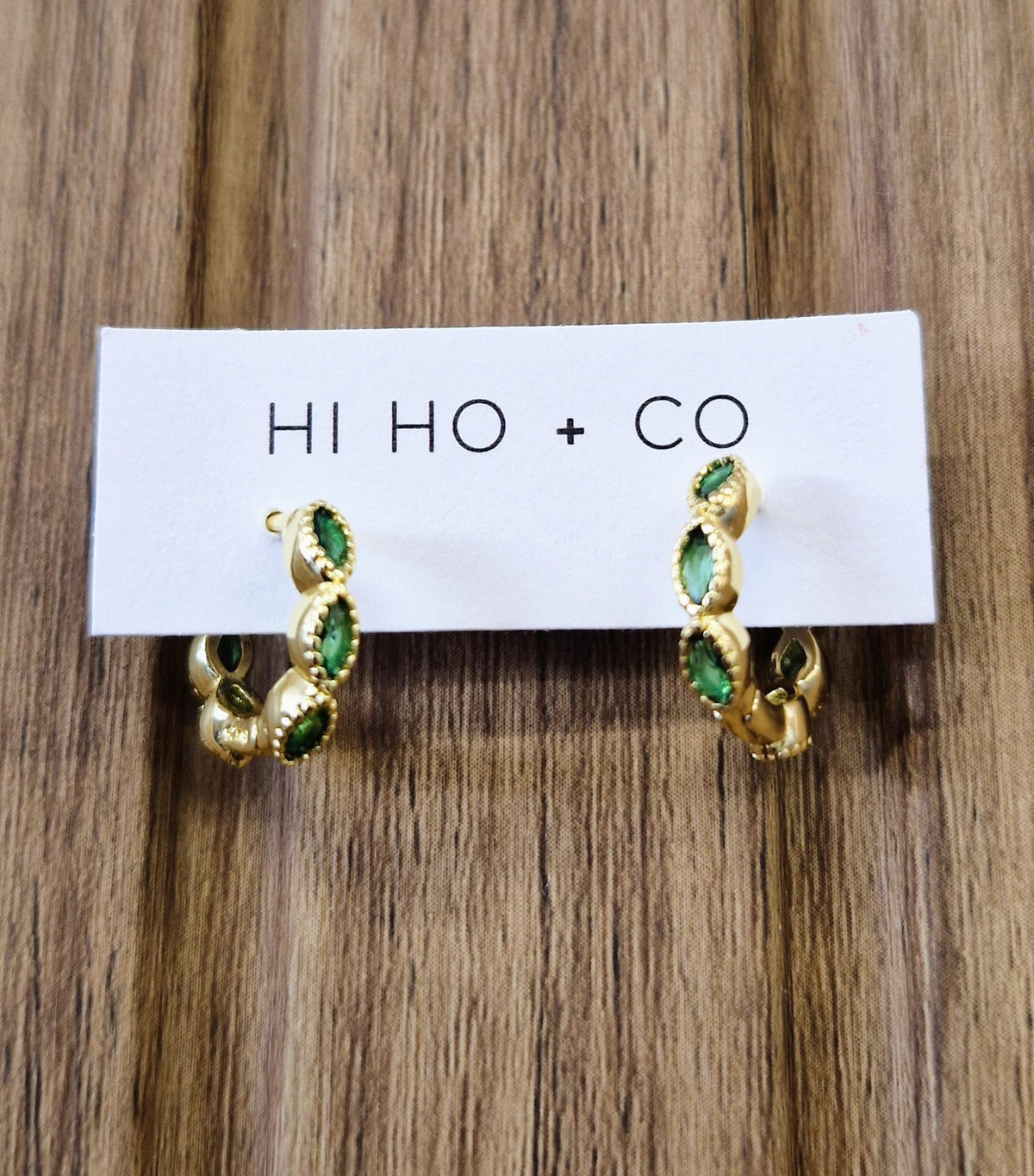 Verde Marquise Hoops by Hi Ho + Co