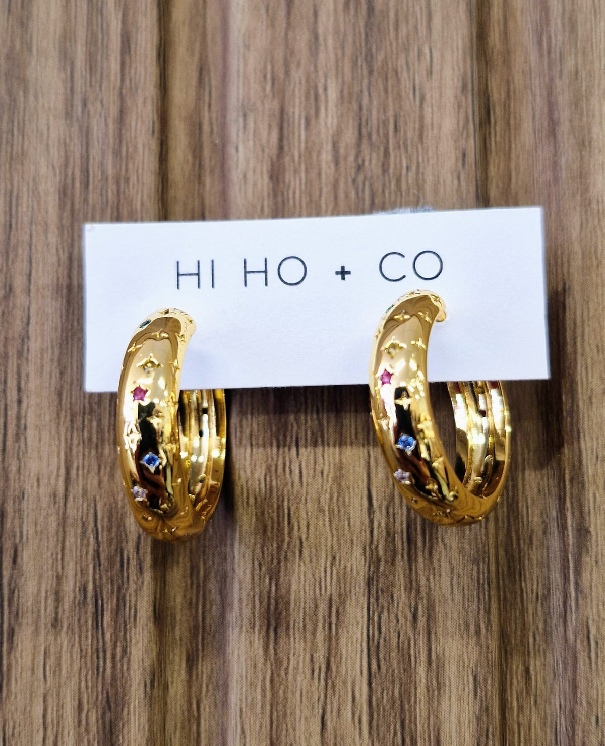 Golden Starburst Hoops