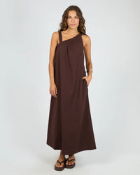 Bowie Tie Maxi Dress Chocolate