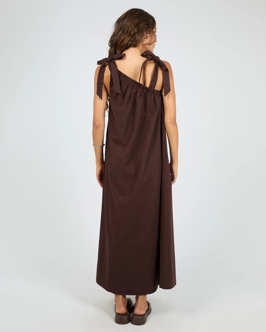 Bowie Tie Maxi Dress Chocolate