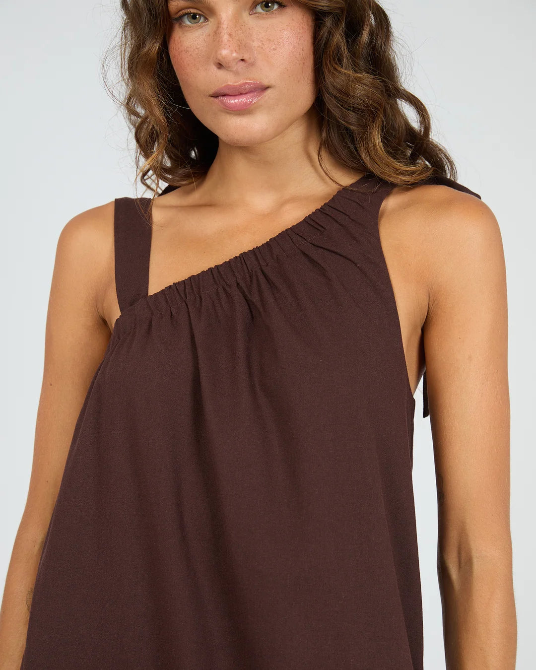Bowie Tie Maxi Dress Chocolate