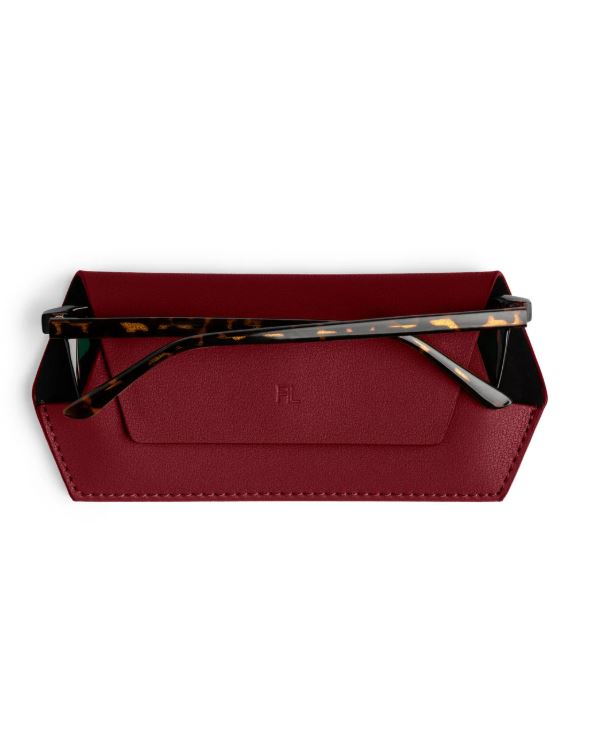 Fox and Leo Glasses Case - Burgundy