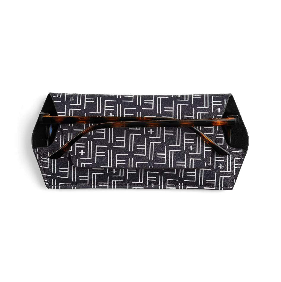 Fox and Leo Glasses Case - FL Print Navy