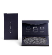 Fox and Leo Glasses Case - FL Print Navy