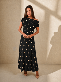 Polka Dot Off Shoulder Dress