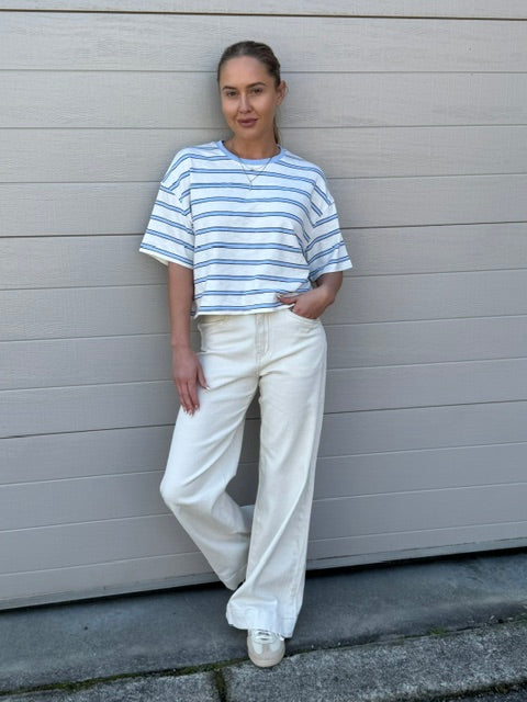 Joyce Stripe Crop Tee