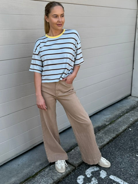 Joyce Stripe Crop Tee
