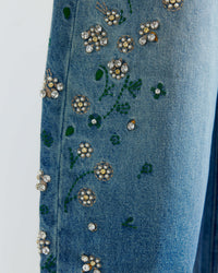 Bejewelled Barrel Jean